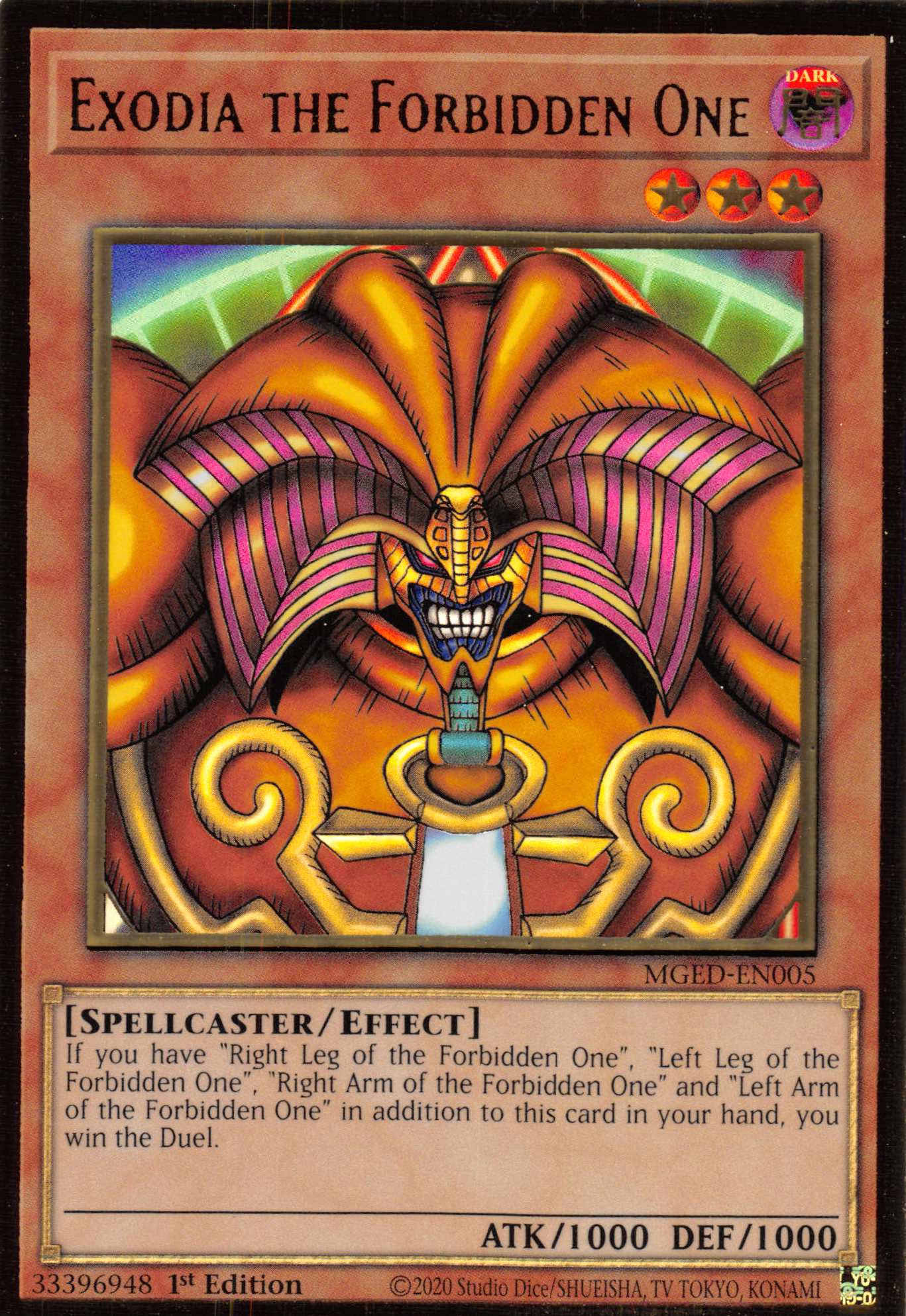 Exodia the Forbidden One [MGED-EN005] Gold Rare | Gaming Infinity