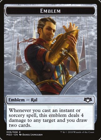 Emblem - Ral, Izzet Viceroy [Mythic Edition Tokens] | Gaming Infinity