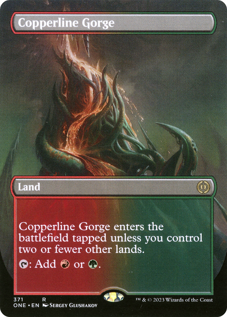 Copperline Gorge (Borderless Alternate Art) [Phyrexia: All Will Be One] | Gaming Infinity