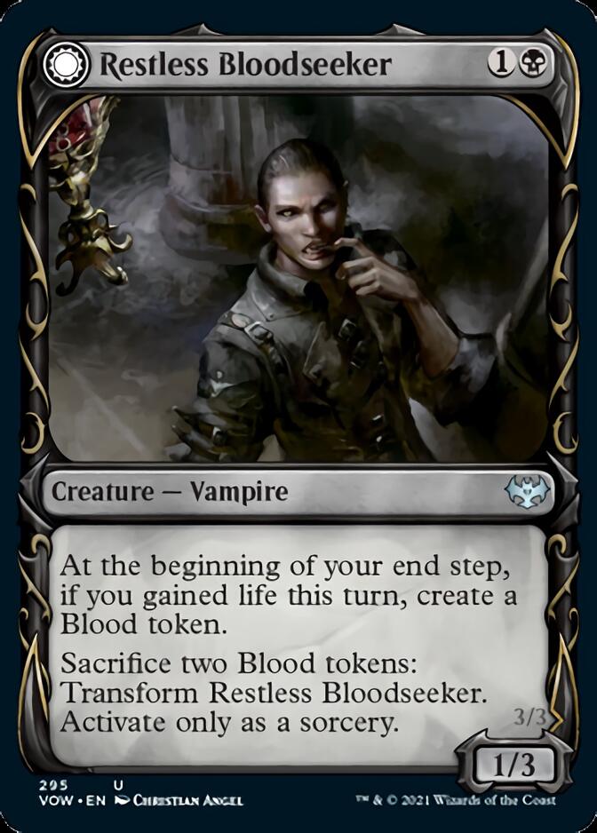 Restless Bloodseeker // Bloodsoaked Reveler (Showcase Fang Frame) [Innistrad: Crimson Vow] | Gaming Infinity