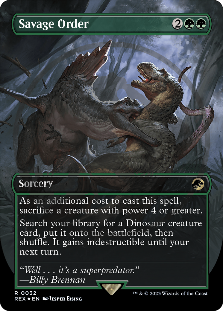 Savage Order Emblem (Borderless) [Jurassic World Collection Tokens] | Gaming Infinity