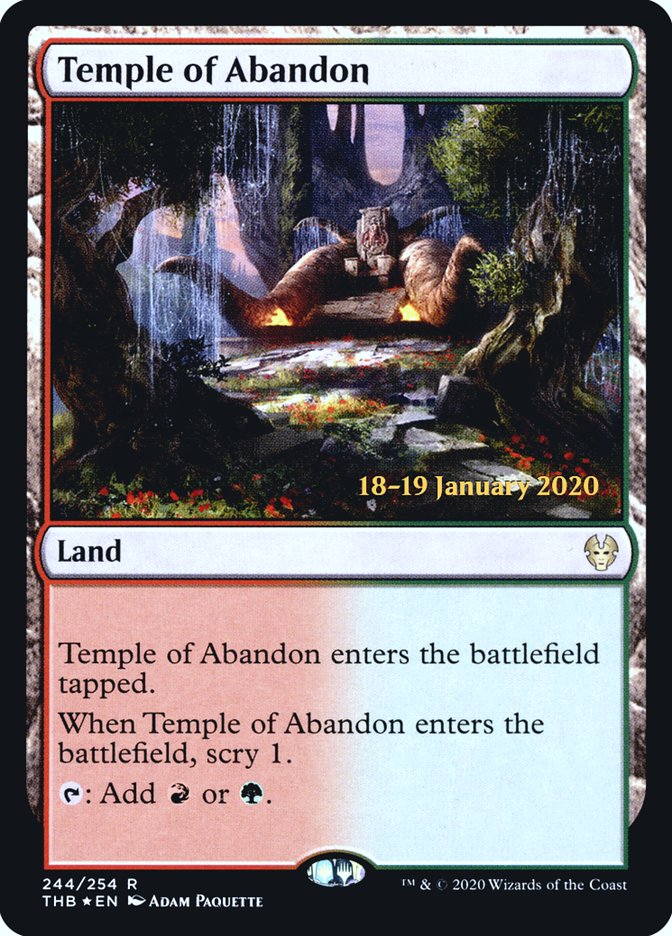 Temple of Abandon [Theros Beyond Death Prerelease Promos] | Gaming Infinity