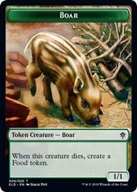 Boar // Food (15) Double-sided Token [Throne of Eldraine Tokens] | Gaming Infinity