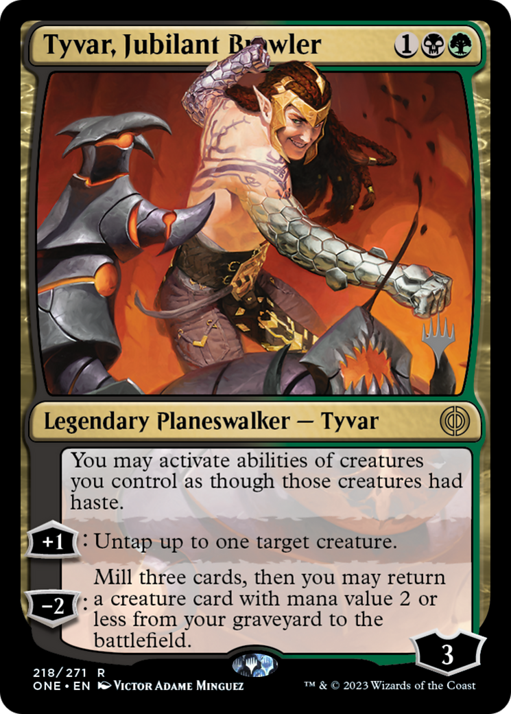 Tyvar, Jubilant Brawler (Promo Pack) [Phyrexia: All Will Be One Promos] | Gaming Infinity