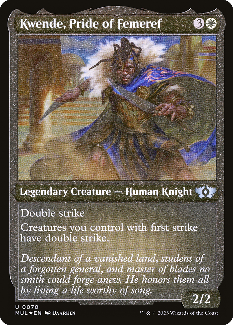 Kwende, Pride of Femeref (Foil Etched) [Multiverse Legends] | Gaming Infinity