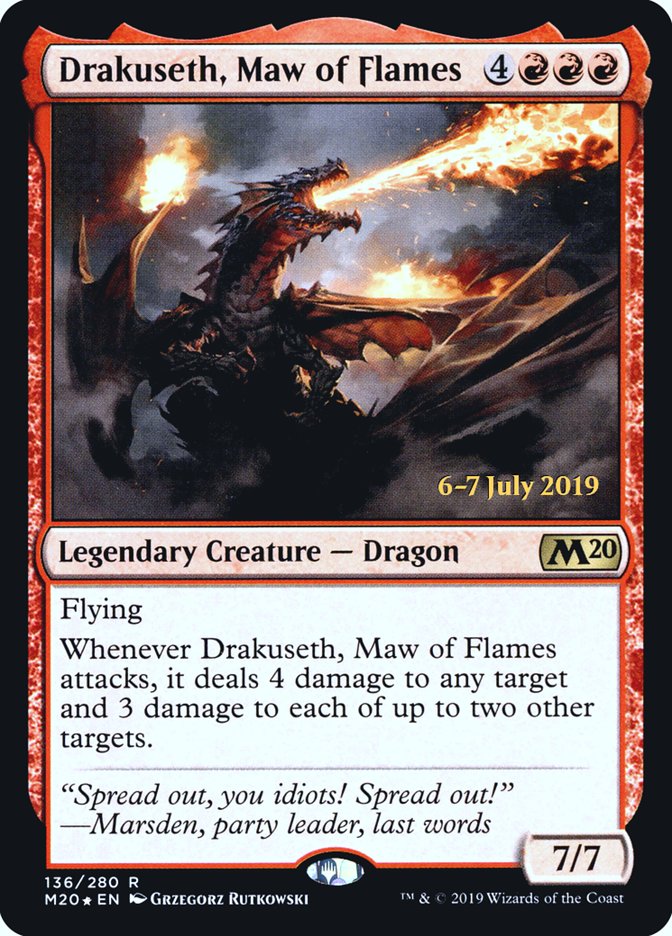 Drakuseth, Maw of Flames  [Core Set 2020 Prerelease Promos] | Gaming Infinity