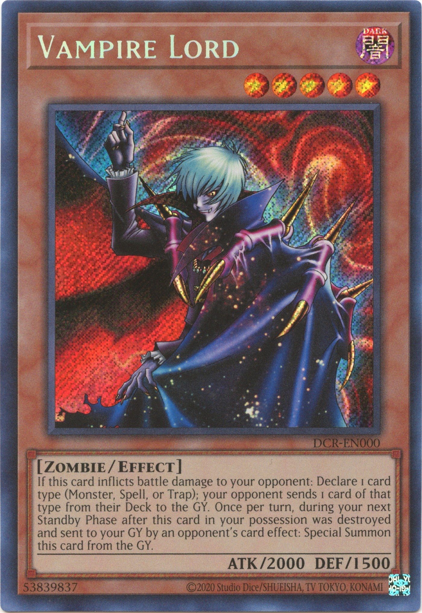 Vampire Lord (25th Anniversary) [DCR-EN000] Secret Rare | Gaming Infinity