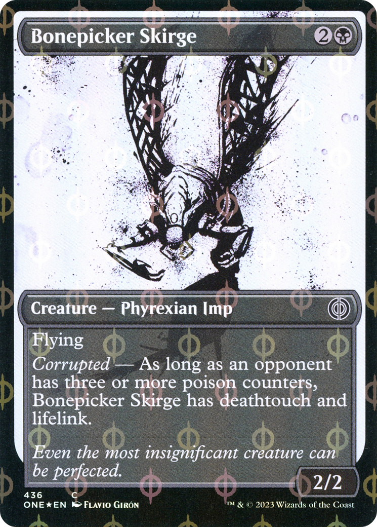 Bonepicker Skirge (Showcase Ichor Step-and-Compleat Foil) [Phyrexia: All Will Be One] | Gaming Infinity