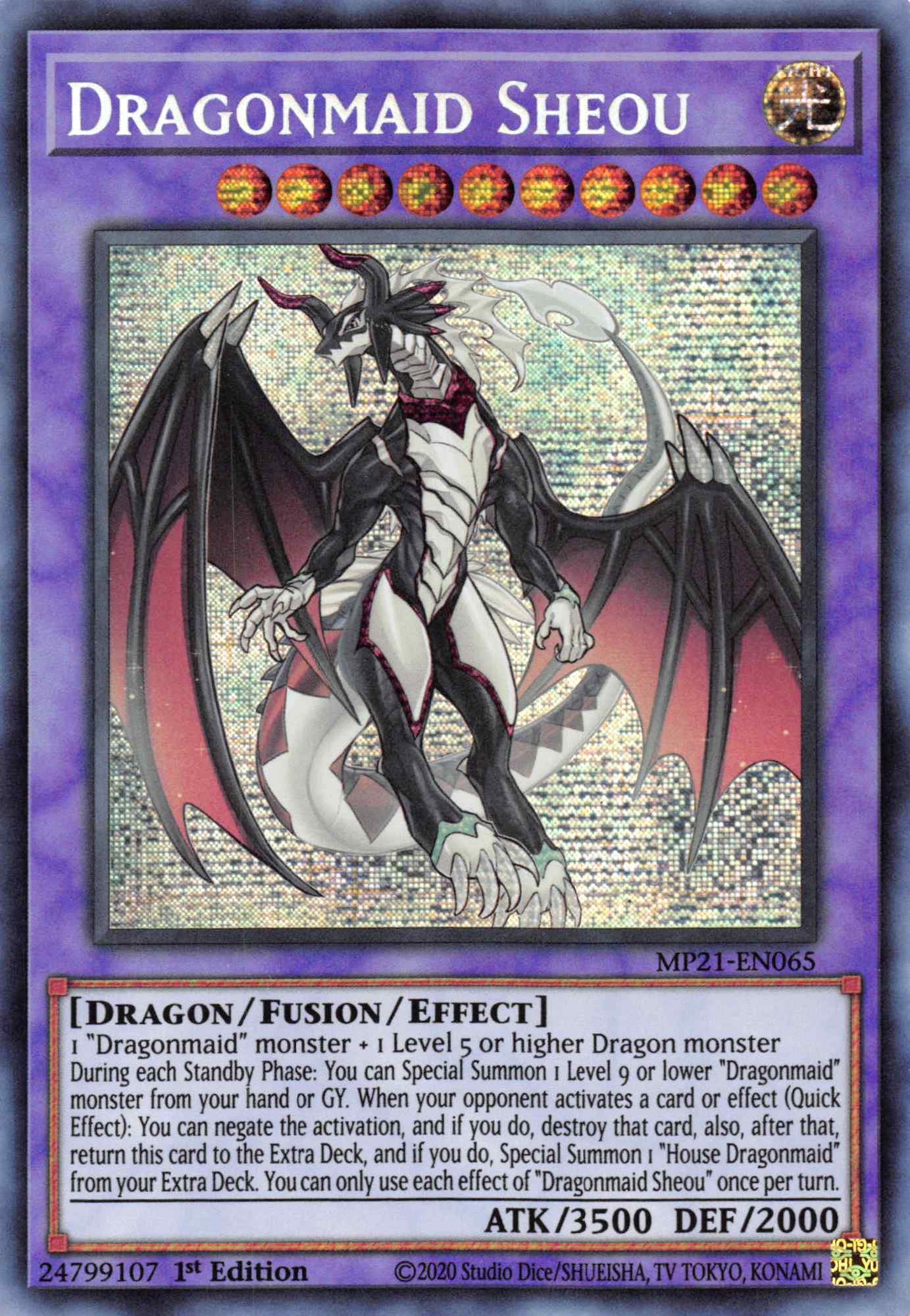 Dragonmaid Sheou [MP21-EN065] Prismatic Secret Rare | Gaming Infinity