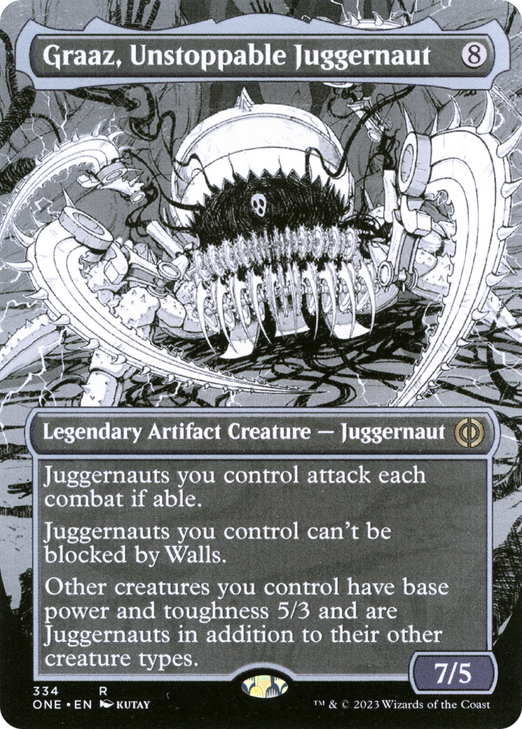 Graaz, Unstoppable Juggernaut (Borderless Manga) [Phyrexia: All Will Be One] | Gaming Infinity