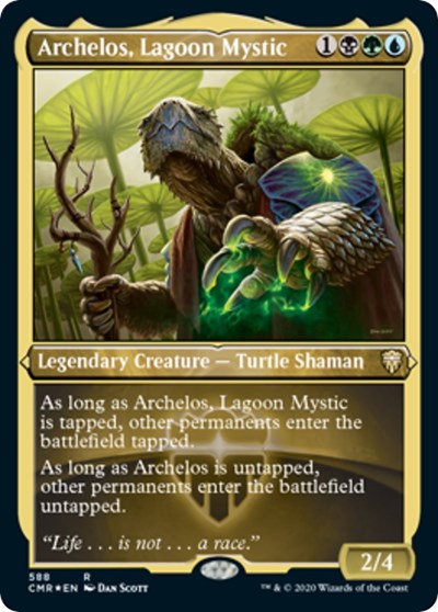 Archelos, Lagoon Mystic (Foil Etched) [Commander Legends] | Gaming Infinity