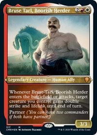 Bruse Tarl, Boorish Herder (Foil Etched) [Commander Legends] | Gaming Infinity