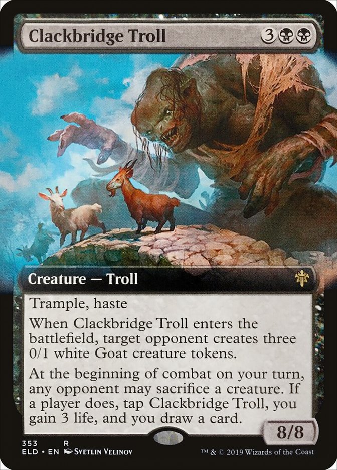 Clackbridge Troll (Extended Art) [Throne of Eldraine] | Gaming Infinity