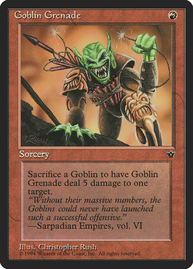 Goblin Grenade (Christopher Rush) [Fallen Empires] | Gaming Infinity