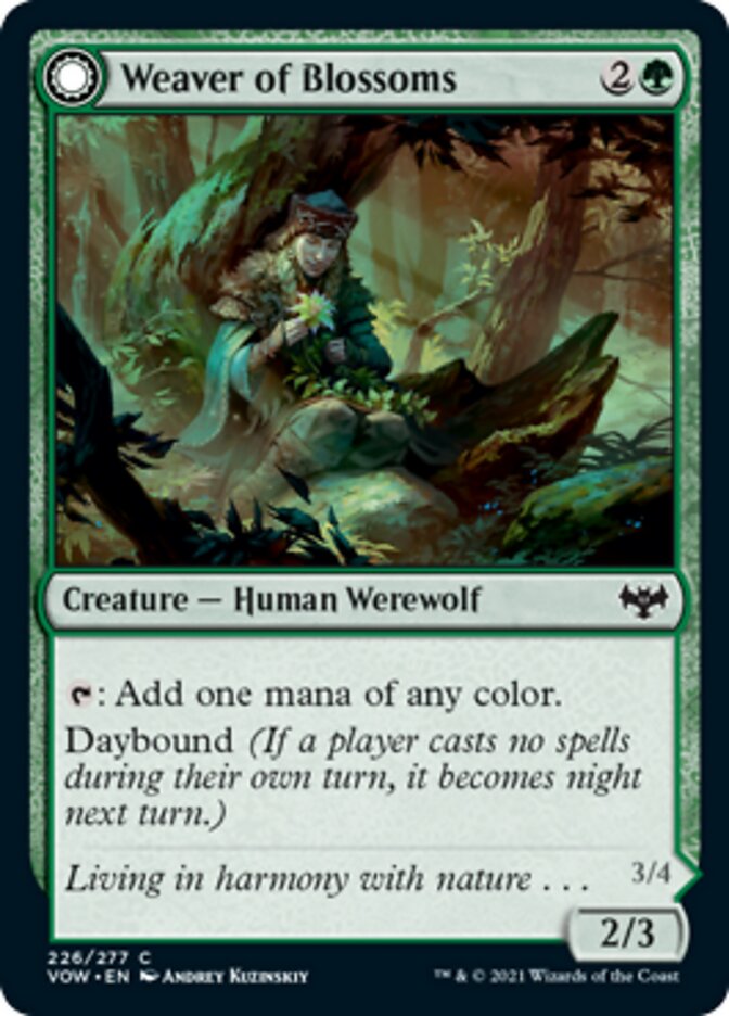 Weaver of Blossoms // Blossom-Clad Werewolf [Innistrad: Crimson Vow] | Gaming Infinity