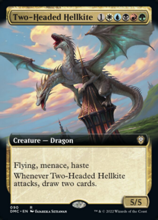 Two-Headed Hellkite (Extended Art) [Dominaria United Commander] | Gaming Infinity