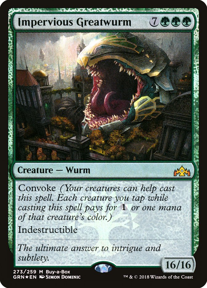 Impervious Greatwurm (Buy-A-Box) [Guilds of Ravnica] | Gaming Infinity