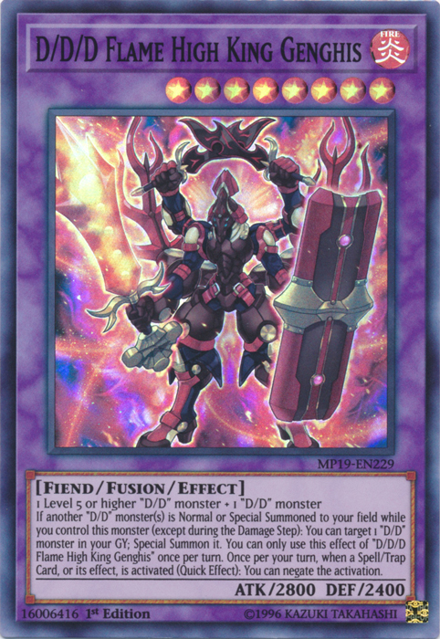 D/D/D Flame High King Genghis [MP19-EN229] Super Rare | Gaming Infinity