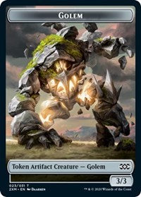 Golem // Elf Warrior Double-sided Token [Double Masters Tokens] | Gaming Infinity