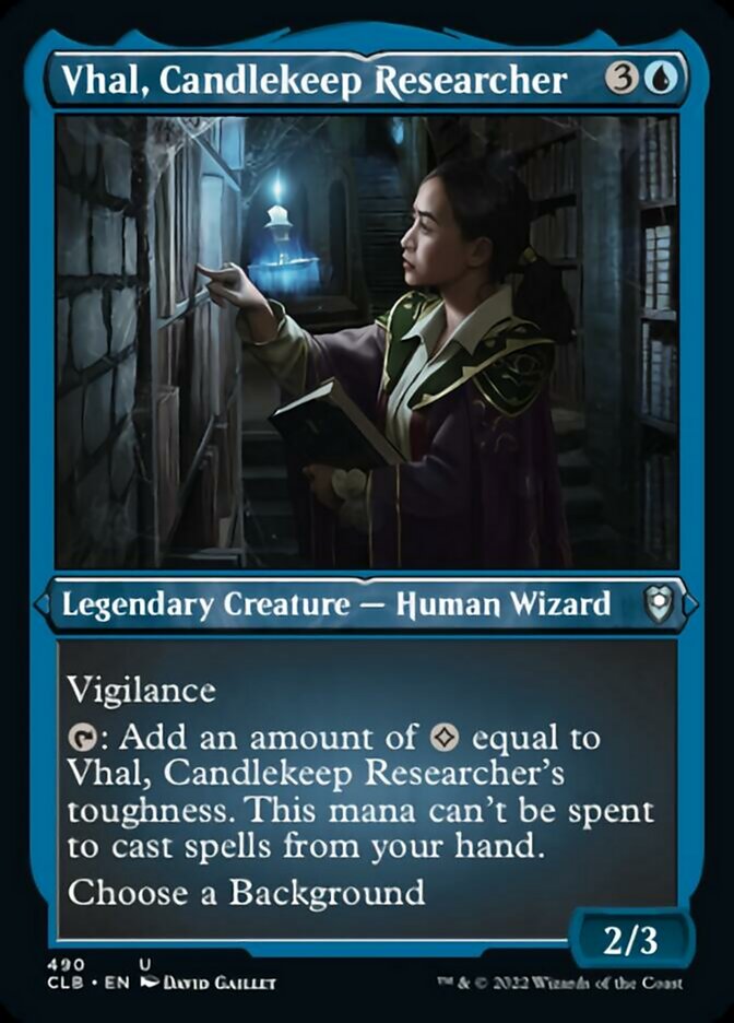 Vhal, Candlekeep Researcher (Foil Etched) [Commander Legends: Battle for Baldur's Gate] | Gaming Infinity