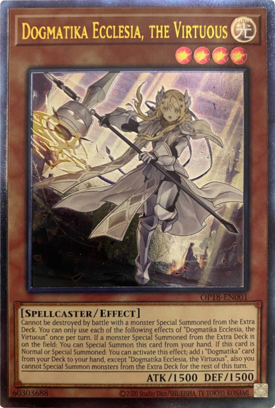 Dogmatika Ecclesia, the Virtuous [OP18-EN001] Ultimate Rare | Gaming Infinity