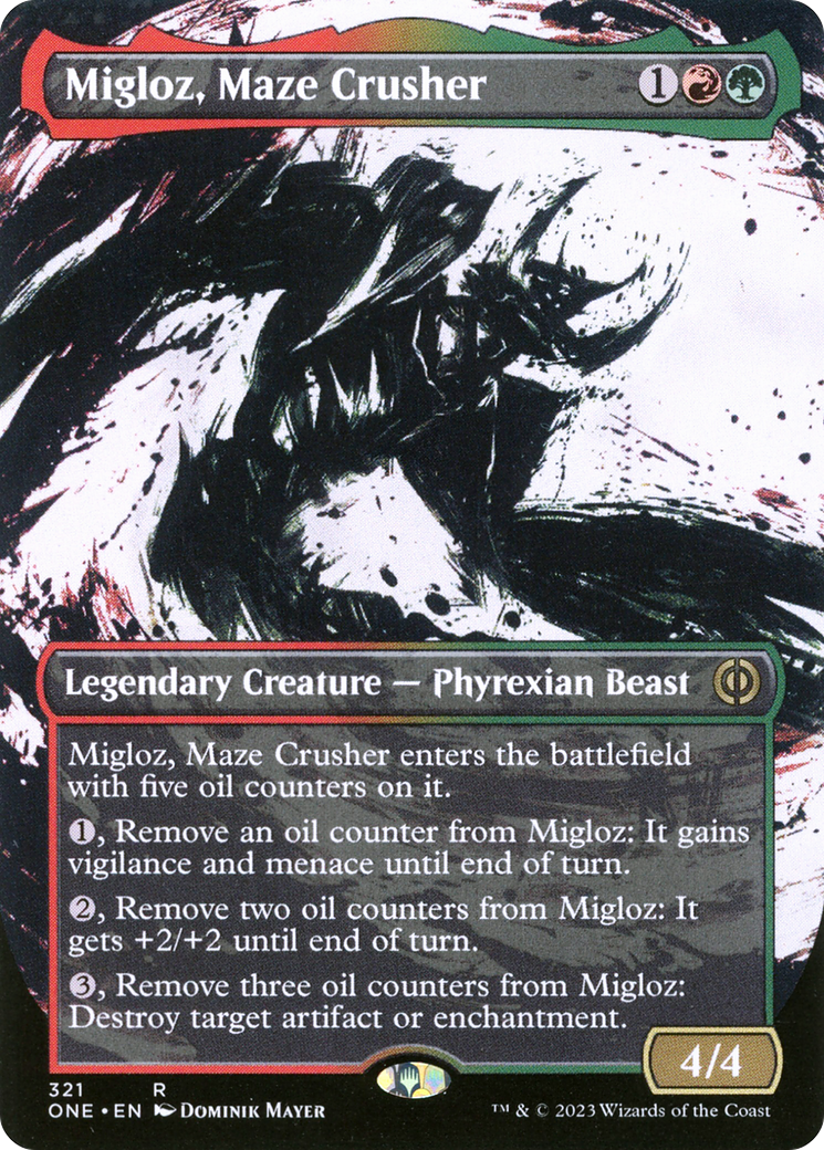 Migloz, Maze Crusher (Borderless Ichor) [Phyrexia: All Will Be One] | Gaming Infinity