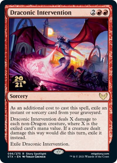 Draconic Intervention [Strixhaven: School of Mages Prerelease Promos] | Gaming Infinity