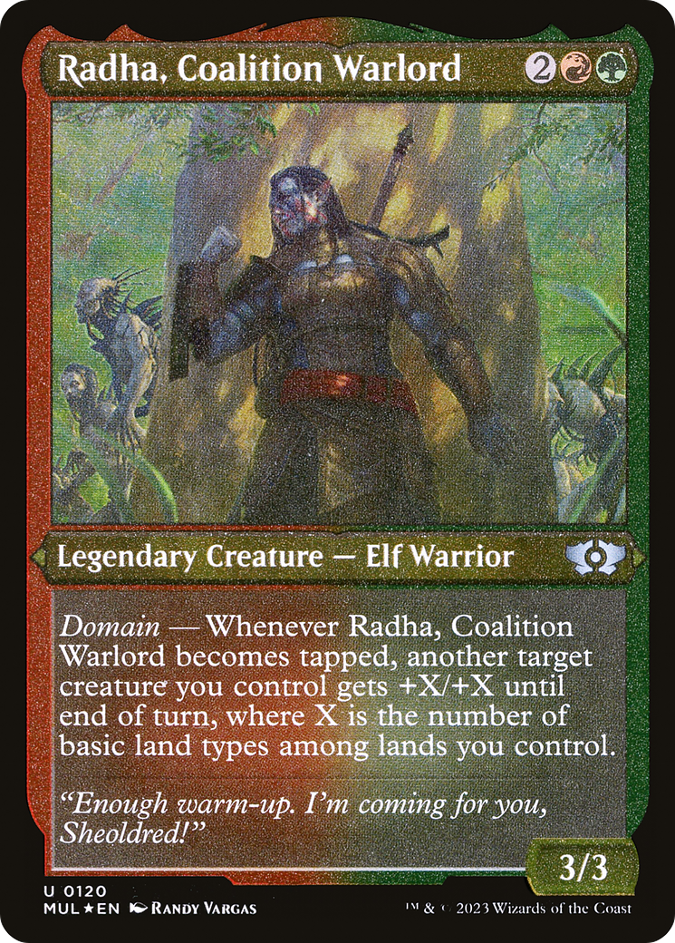 Radha, Coalition Warlord (Foil Etched) [Multiverse Legends] | Gaming Infinity