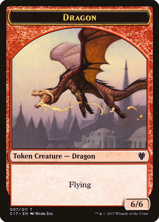 Cat Dragon // Dragon (007) Double-sided Token [Commander 2017 Tokens] | Gaming Infinity