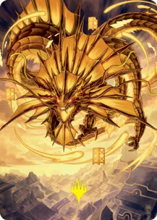 Ao, the Dawn Sky 2 Art Card (Gold-Stamped Signature) [Kamigawa: Neon Dynasty Art Series] | Gaming Infinity