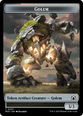 Golem // Clue Double-Sided Token [March of the Machine Commander Tokens] | Gaming Infinity