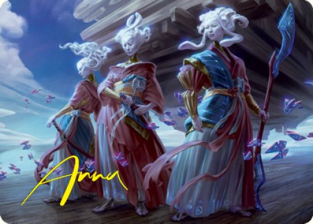 Guardians of Oboro Art Card (Gold-Stamped Signature) [Kamigawa: Neon Dynasty Art Series] | Gaming Infinity