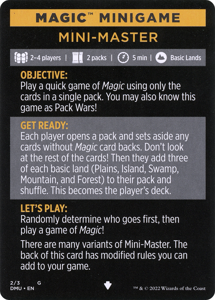 Mini-Master (Magic Minigame) [Commander Legends: Battle for Baldur's Gate Minigame] | Gaming Infinity