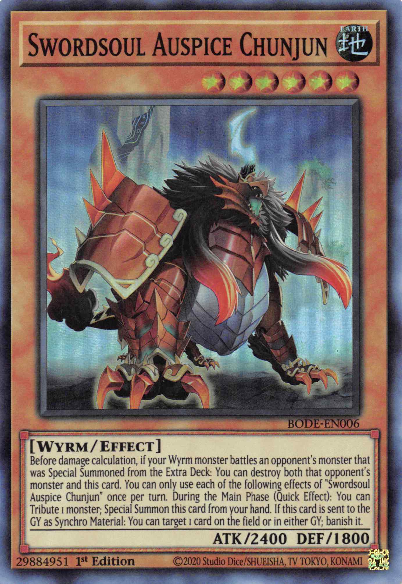 Swordsoul Auspice Chunjun [BODE-EN006] Super Rare | Gaming Infinity