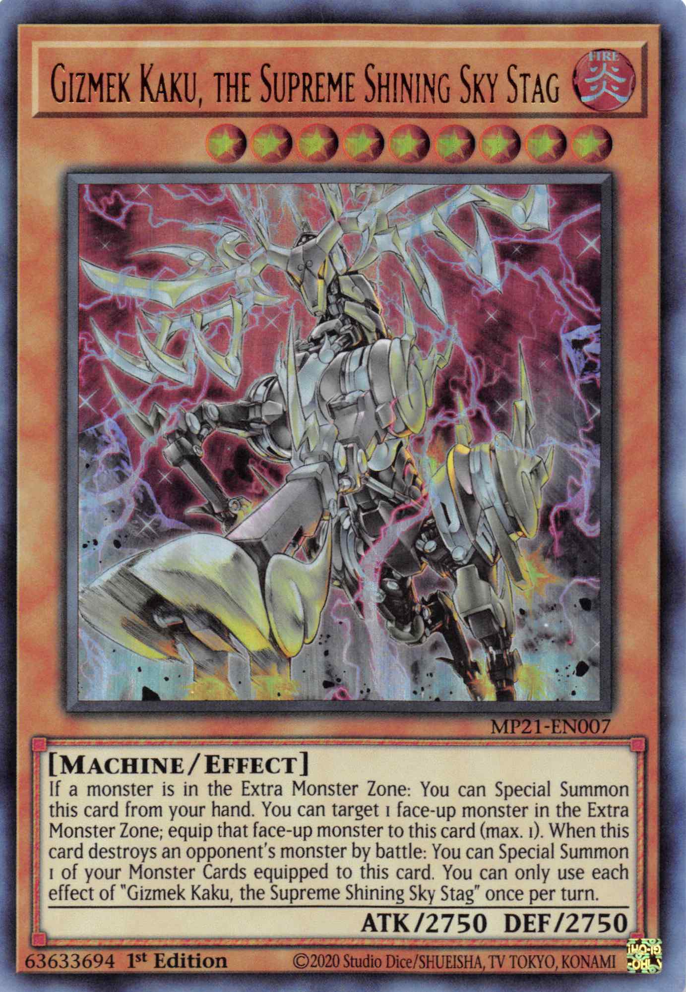 Gizmek Kaku, the Supreme Shining Sky Stag [MP21-EN007] Ultra Rare | Gaming Infinity