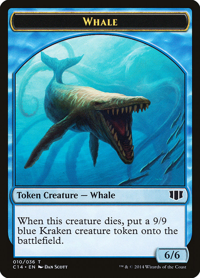 Whale // Zombie (011/036) Double-sided Token [Commander 2014 Tokens] | Gaming Infinity