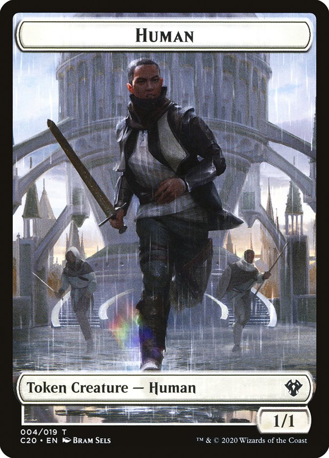 Human // Treasure Double-sided Token [Commander 2020 Tokens] | Gaming Infinity