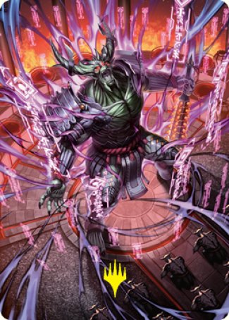 Hidetsugu, Devouring Chaos Art Card (Gold-Stamped Signature) [Kamigawa: Neon Dynasty Art Series] | Gaming Infinity