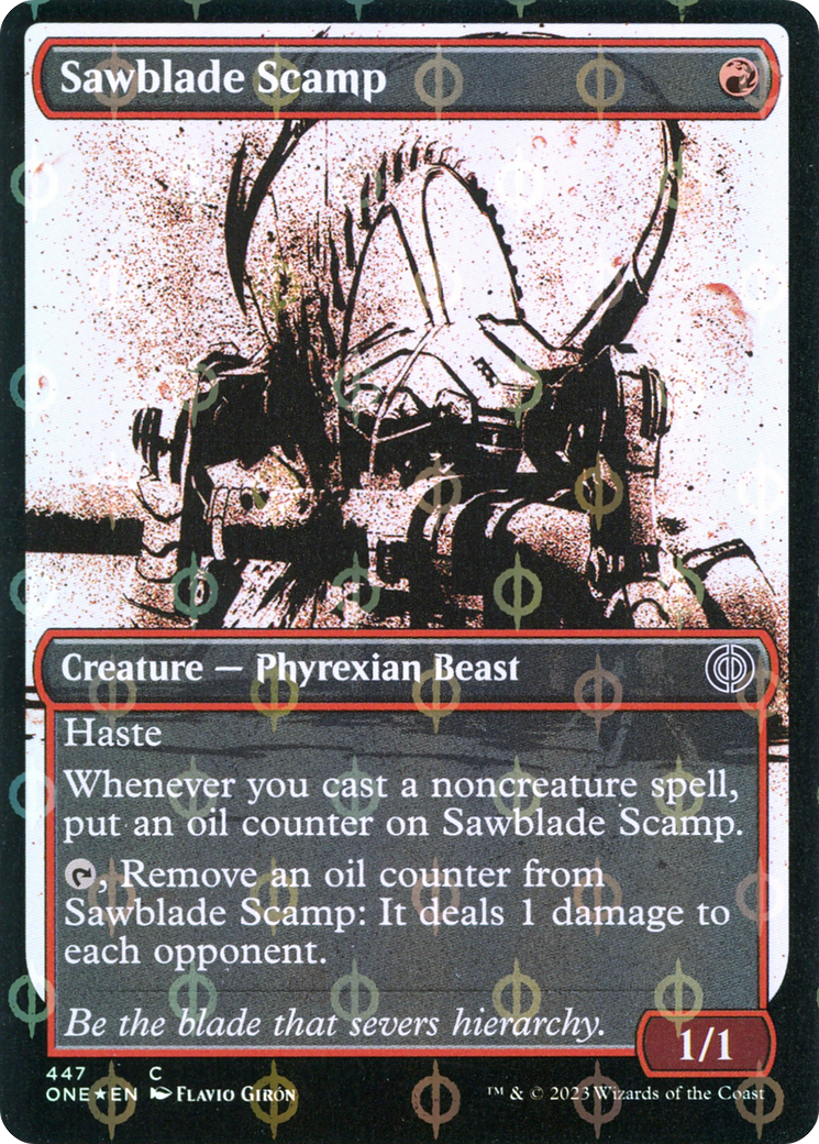 Sawblade Scamp (Showcase Ichor Step-and-Compleat Foil) [Phyrexia: All Will Be One] | Gaming Infinity