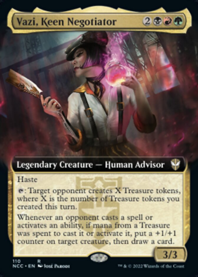 Vazi, Keen Negotiator (Extended Art) [Streets of New Capenna Commander] | Gaming Infinity