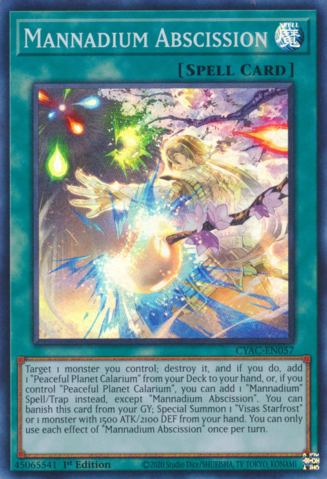 Mannadium Abscission [CYAC-EN057] Super Rare | Gaming Infinity