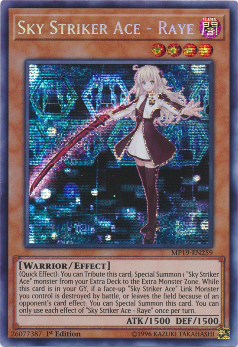 Sky Striker Ace - Raye [MP19-EN259] Prismatic Secret Rare | Gaming Infinity