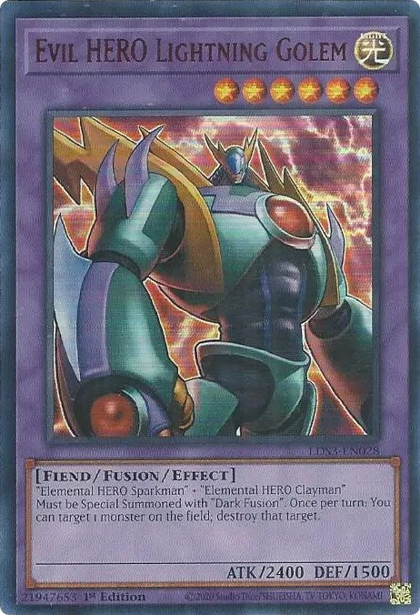 Evil HERO Lightning Golem (Red) [LDS3-EN028] Ultra Rare | Gaming Infinity