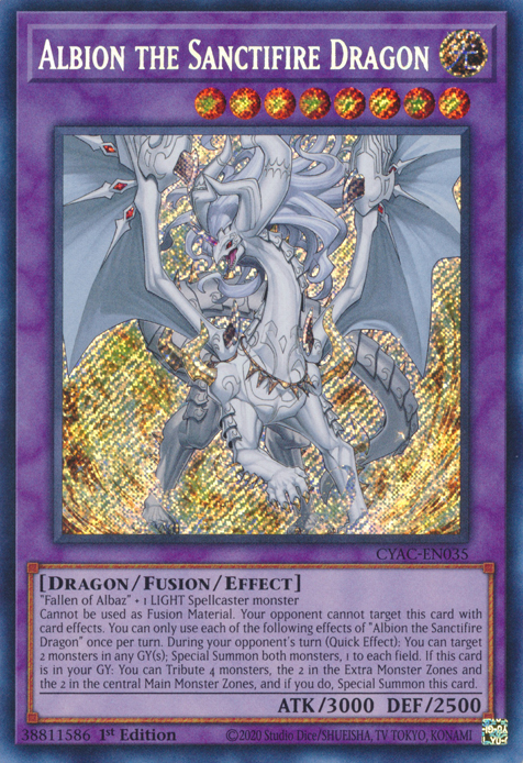 Albion the Sanctifire Dragon [CYAC-EN035] Secret Rare | Gaming Infinity