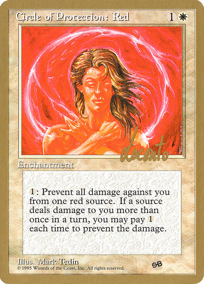 Circle of Protection: Red (Michael Loconto) (SB) (4ED) [Pro Tour Collector Set] | Gaming Infinity