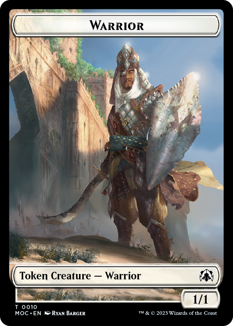 Warrior // Elspeth, Sun's Champion Emblem Double-Sided Token [March of the Machine Commander Tokens] | Gaming Infinity