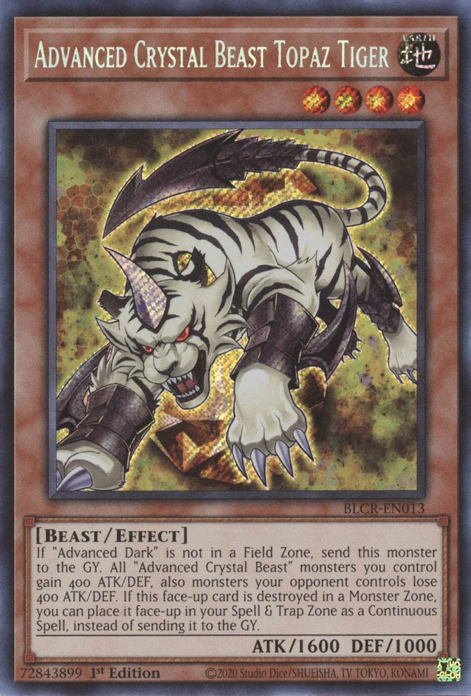 Advanced Crystal Beast Topaz Tiger [BLCR-EN013] Secret Rare | Gaming Infinity