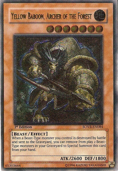 Yellow Baboon, Archer of the Forest [SOVR-EN084] Ultimate Rare | Gaming Infinity