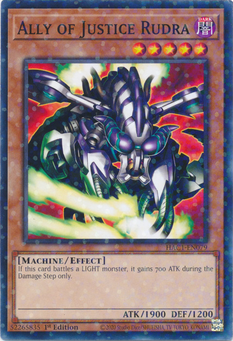Ally of Justice Rudra (Duel Terminal) [HAC1-EN079] Common | Gaming Infinity