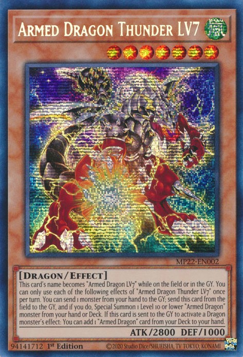 Armed Dragon Thunder LV7 [MP22-EN002] Prismatic Secret Rare | Gaming Infinity